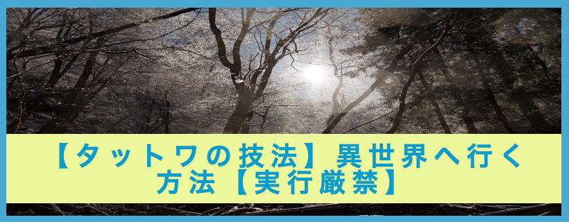 タットワの技法 簡単に異世界へ行く方法 実行厳禁 Juvenis